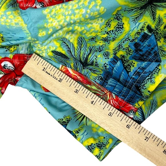 George Swimwear Mens Medium 32-34 Flamingo Mesh Lined Pineapple Trunks Shorts - Picture 8 of 11